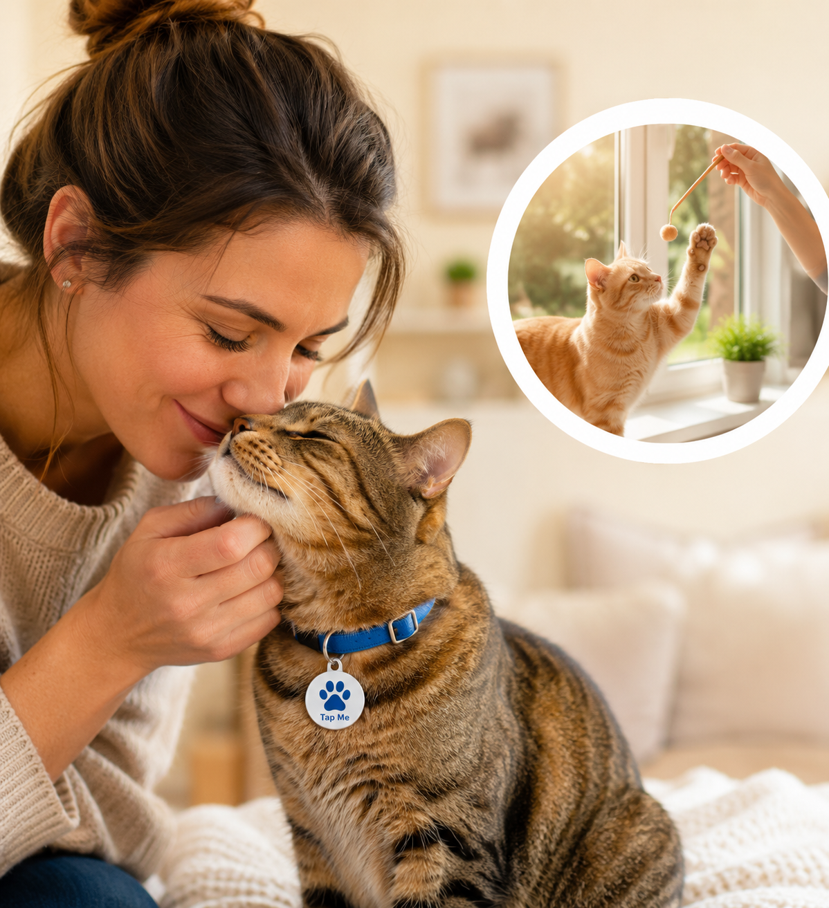 Dog wearing a Tap The Magic pet tag